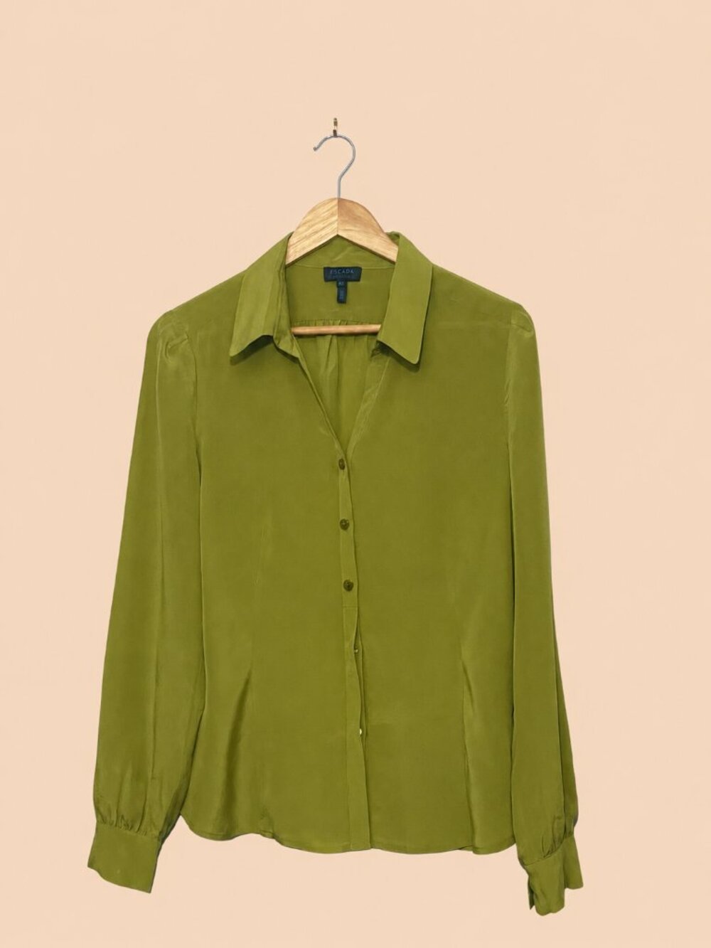 Escada 100% Silk Sport Green Blouse IT40 size